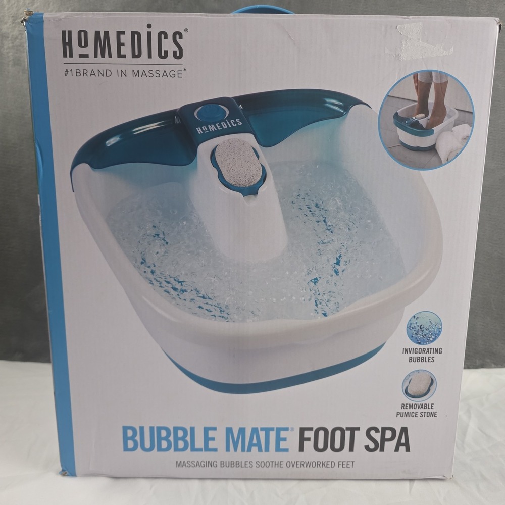 Homedics Bubble Mate Foot Spa with heat FB-55 NEW NIB pumice stone